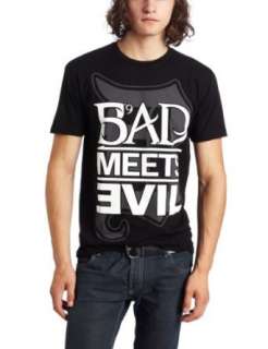 Bravado Mens Bad Meets Evil Square Logo T Shirt Clothing