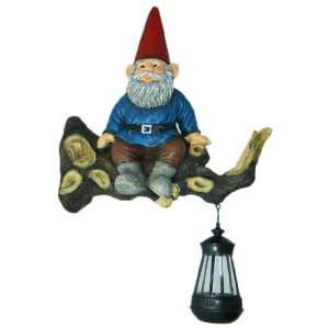    Garden Gnome On Tree Limb Wall Hanging Statue: Home & Kitchen