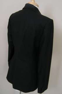 Tommy Hilfiger Peak Lapel Tuxedo Blazer Black 4 Wool Blend Perfect 