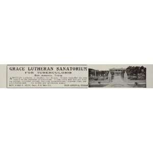  1926 Ad Grace Lutheran Sanitarium TB San Antonio Texas 