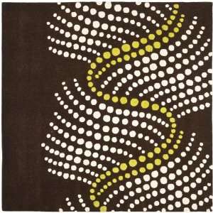   Brown New Zealand Wool Square Area Rug, 6 Feet: Home & Kitchen