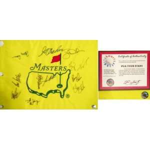  Masters Multi Signed Flag w/11 Signatures Of PGA Golfers 