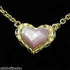 14K Asch Grossbardt MOP heart necklace pendant link chain new large 