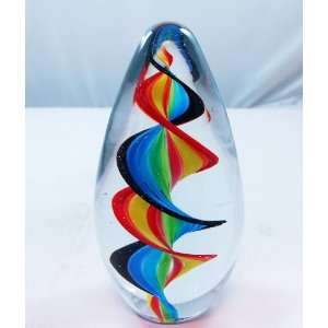  Murano Design Rainbow Spiral Egg Scultpure PW 811: Home 