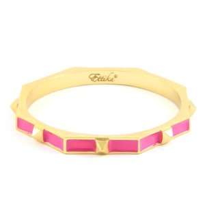    Pink Eight Sided Bangle with Pyramid Spikes