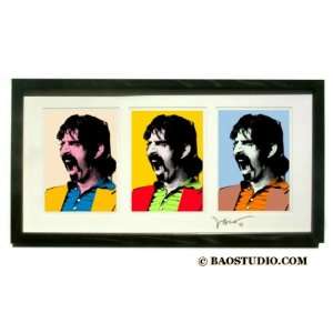 3x Frank Zappa   Framed Pop Art by JBAO (Signed Dated 