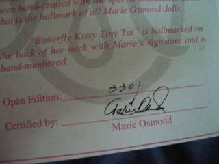 Marie Osmond Dolls Butterfly Kissy Tiny Tot 2008  