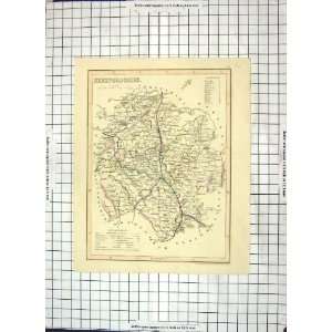  Archer Antique Map Herefordshire England Hereford 