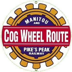  Cog Wheel Railroad Sign: Patio, Lawn & Garden