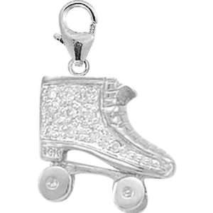  10ct HIJ Diamond Roller Skate Spring Ring Charm Arts, Crafts & Sewing