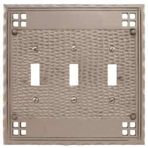   Mission Design Triple Switch Plate   Brushed Nickel