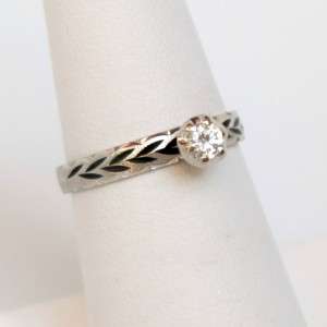 14K Vintagesque TruBrite Antique Diamond Engagement Ring (#465)  