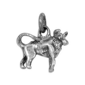  925 Sterling Silver Bull Taurus Zodiac Pendant Necklace 