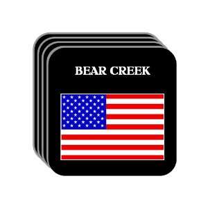  US Flag   Bear Creek, Alaska (AK) Set of 4 Mini Mousepad 