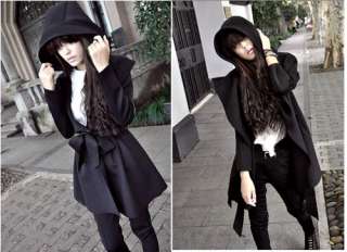 Womens Coat Korea Hooded Trench Jacket Dress Style Outerwear Tops 