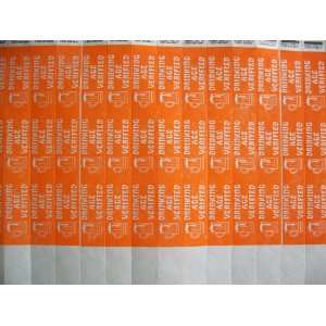 500 Neon Orange Drinking Age Verified Consecutively Numbered Tyvek 