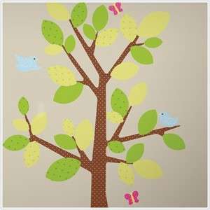   Polka Dots Green Tree Wall Decals   Baby Nursery Dotted Mural Stickers