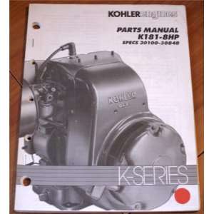   K181 8 HP Specs 30100 30848 Kohler Engines Parts Manual: Kohler: Books
