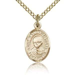  Gold Filled 1/2in St Maximilian Kolbe Charm & 18in Chain Jewelry