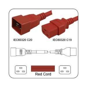 PowerFig PFC2012E12R AC Power Cord IEC 60320 C20 Plug to C19 Connector 
