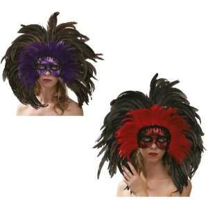  19 Venetian Carnival Masquerade ball Feathered Red and 