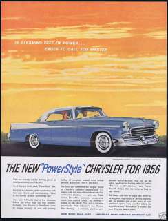 1956 Chrysler Windsor Newport Car Vintage Print Ad  