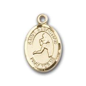   Medal with St. Sebastian/Track & Field Charm and Baby Boots Pin Brooch