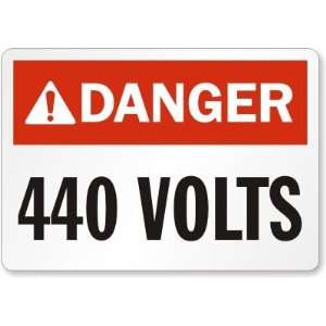   (ANSI): 440 Volts Laminated Vinyl Sign, 5 x 3.5 Office Products