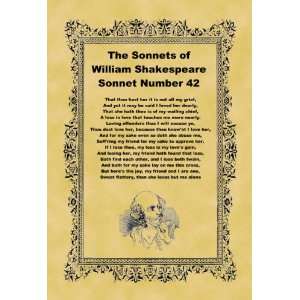   10cm) Art Greetings Card Shakespeare Sonnet Number 42: Home & Kitchen