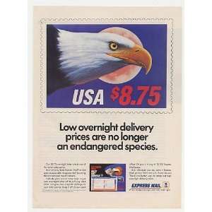  1988 USPS Express Mail Bald Eagle Stamp Photo Print Ad 