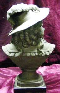 Victorian Bust French maybe? Cast Metal Woman Statue Figurine