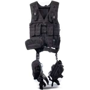  Scenario Stealth Black MOLLE Compatible Deluxe Modular Web Vest 