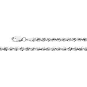  16 Inch Platinum Solid Rope Chain Jewelry