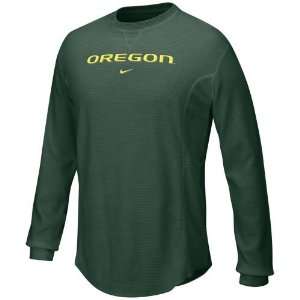  Nike Oregon Ducks Green Waffle Long Sleeve Crew Top 