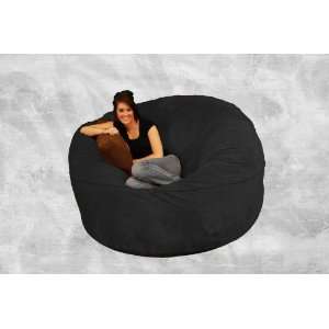  6Ft Comfy Sack Bean Bag Chair, Black Micro Suede: Home 