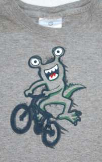 Hanna Andersson Gray Bike Monster Tee Shirt size 110 5 6  