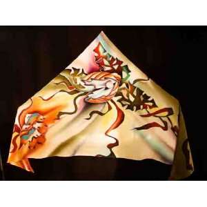 Shawl   Original Painting on Silk (Batik) By Russian Artist Svetlana 