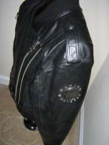 HARLEY DAVIDSON LEATHER JACKET SZ L TOTALLY AWESOME  