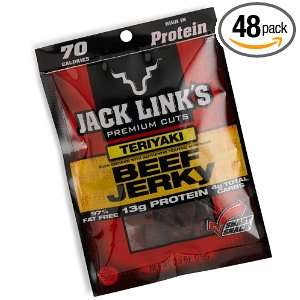 Jack Links Teriyaki Beef Jerky, 0.9 Ounce Bags (Pack of 48)