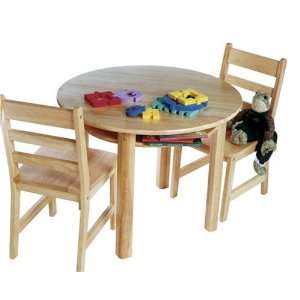 Lipper International Childs Round Table & 2 Chairs, Natural:  