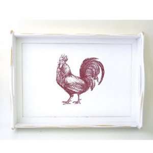  Rooster Serving Tray (Red) (2H x 19W x 14.25D)