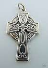 Silver Gilded Ornate Celtic Design Pectoral Cross Irish Heritage Gift 