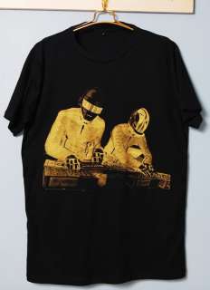 Daft Punk DJ Scratch Metal Gold Dance Electro T Shirt L  