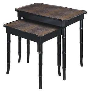  Faux Boa Snake Skin Nesting Tables   Set of Two