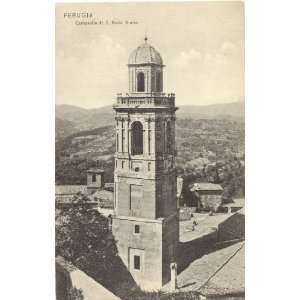   Vintage Postcard Bell Tower of Chiesa Santa Maria Nuova Perugia Italy