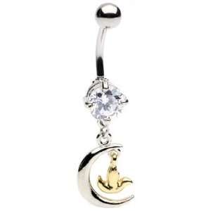    Dangling Moon & Dove Belly Ring   Free Shipping!: Home & Kitchen