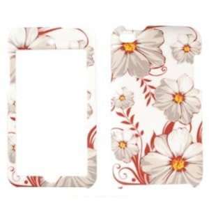  Apple iPod Touch 4 White Flowers with Red Leaves Hard Case 