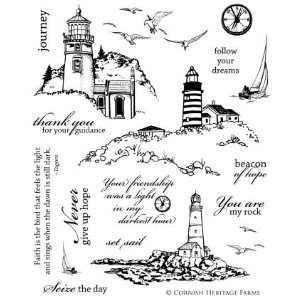 Beacon of Hope (Lighthouses) Scene It Cling Mounted Red Rubber Stamp 