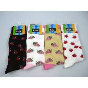  Ladies Berry Socks 4 Pair Pack with 4 Styles: Sports 