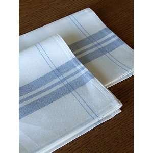   Set of 2 Tre Linen Cotton Kitchen Towels Blue Florence: Home & Kitchen
